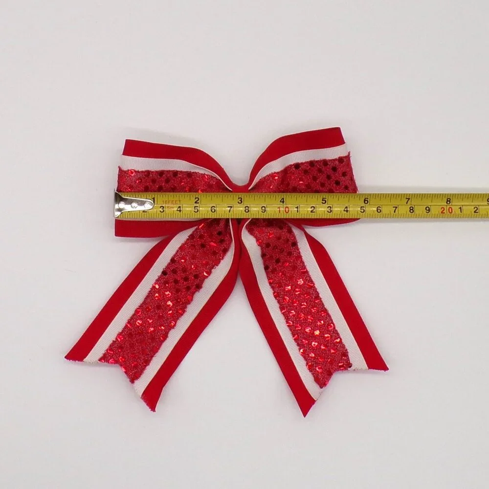 Cheer Hair Bow Lot Of 6 Girls Ribbon Bows Holiday Pageant Dance 7